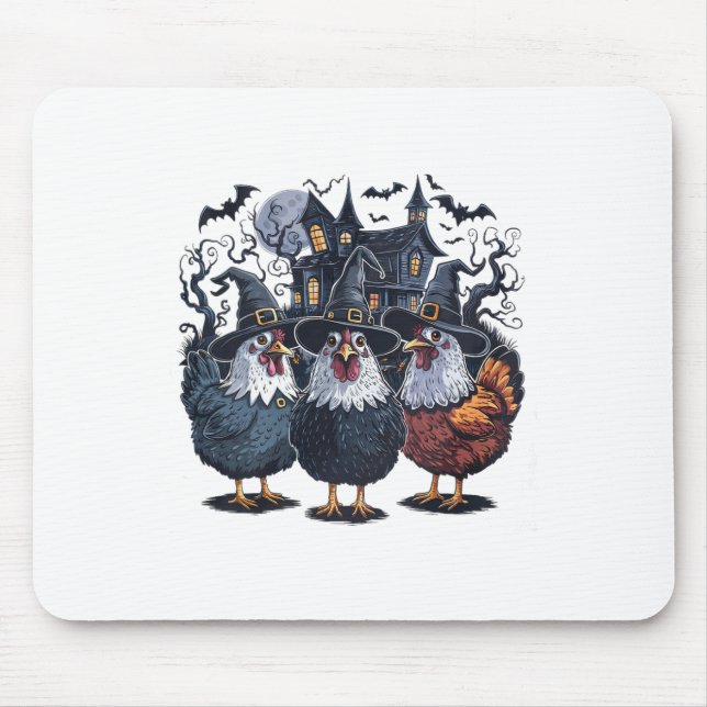 Funny Hexe Spooky Chicken Halloween Mousepad (Vorne)