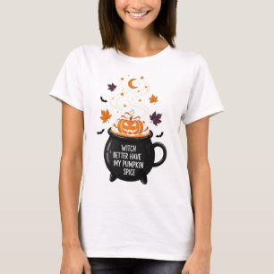 Funny Hexe und Pumpkin Gewürz Gemütlicher Fall T-Shirt