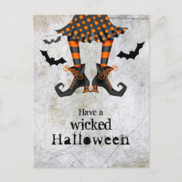 Funny Hexen Legs Wicked Halloween Postcard Postkarte