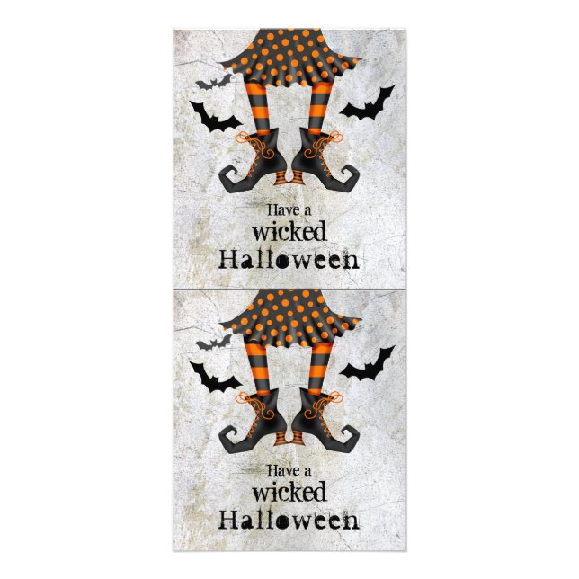 Funny Hexen Legs Wicked Halloween Werbekarte (Vorne)