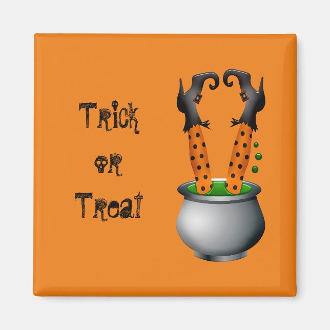 Funny Hexenorange Halloween Thema Magnet (Vorne)