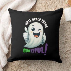 Funny Hey, Boo-tiful! Niedlich Winking Ghost Kissen
