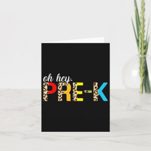Funny Hey Pre-k Leopard ersten Tag zurück zur Schu Karte