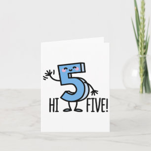 Funny Hi Five! High Hand Hallo Wave Nummer 5 Kinde Karte