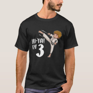 Funny Hi-Ya Ich bin 3 Geburtstag Karate Black Belt T-Shirt