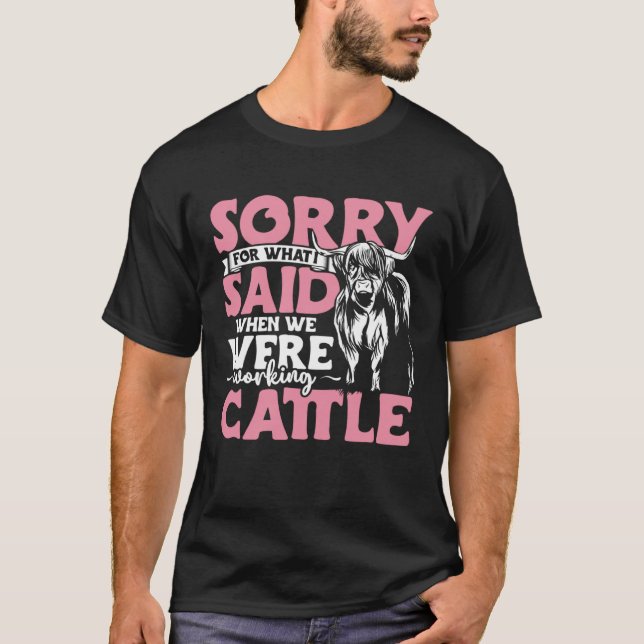 Funny Highland Cow Apparel Highland Cattle Farmer  T-Shirt (Vorderseite)