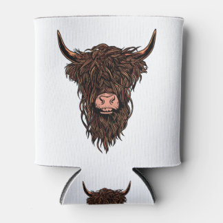 Funny Highland Cow Head Dosenkühler