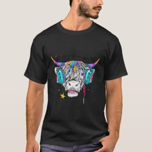Funny Highland Cow Kopfhörer I'm So Magical Wester T-Shirt