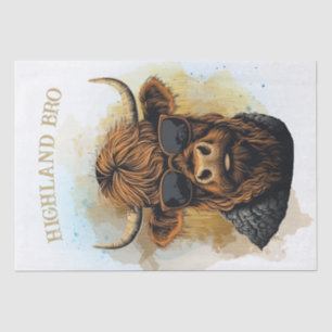 Funny Highland Cow Wearing Sonnenbrille Seidenpapier