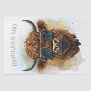 Funny Highland Cow Wearing Sonnenbrille Seidenpapier