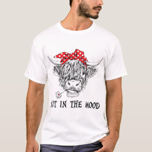 Funny Highland Kuh Bandana nicht in der Stimmung W T-Shirt