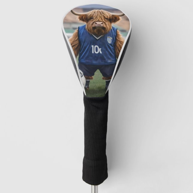Funny Highland Kuh, gekleidet für Fußball, Golf Headcover (Vorderseite)