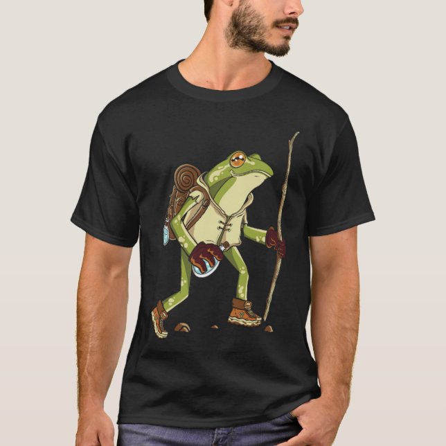 Funny Hiking Frog (1)  T-Shirt (Vorderseite)