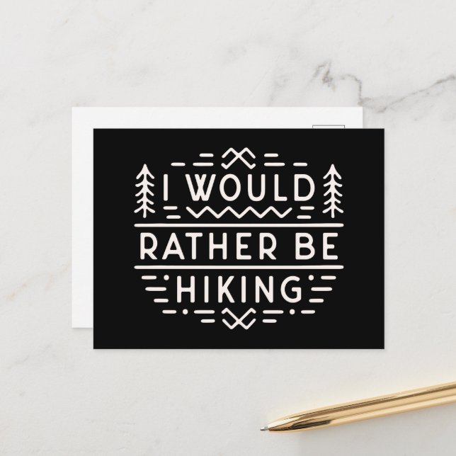Funny hiking sarcastic quotes for introvert hiker postkarte (Vorderseite/Rückseite Beispiel)