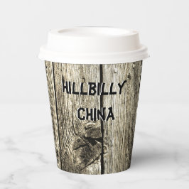 Funny Hillbilly China Imitate Knotty Pine Rustikal Pappbecher