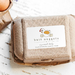 Funny Hintern Nugget Farm Coop Egg Karton Label