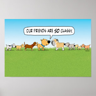 Funny Hintern Sniffing Dogs Poster