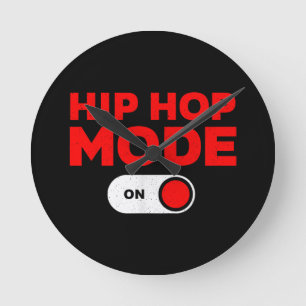Funny Hip Hop Design für Männer Frauen 90er Hip Ho Runde Wanduhr
