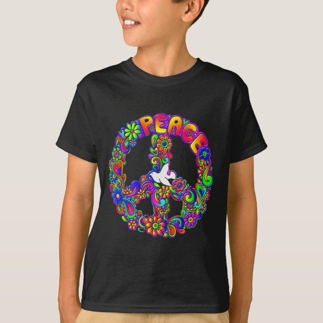 Funny Hipe Flower Wer Peace Sign Tee  (Vorderseite)