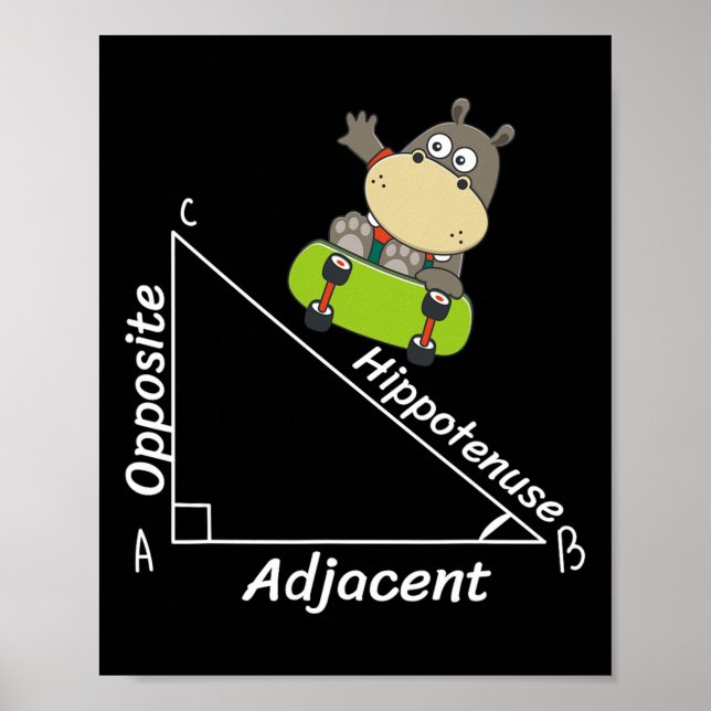 Funny Hipo Skater Geometry Hypotenuse Math Boy Gir Poster (Vorne)