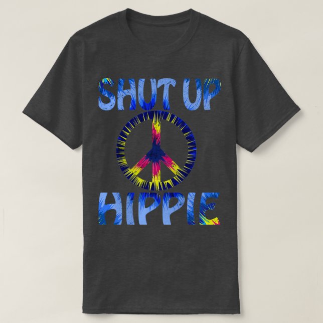 Funny Hippie Design schließt Hippie Coole Grafik P T-Shirt (Design vorne)