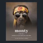 Funny Hippie Dog Portrait - Fügen Sie Ihrem Hund d Poster<br><div class="desc">Fügen Sie Ihrem Hund den Namen zu diesem Funny Hippie Dog Portrait Poster! Dieses individuelle Portrait ist der perfekte Weg, um Ihrem Jungtier eine Liebe zu zeigen. Das lustige Retro-Design wird jeden Hundefreund zum Lächeln bringen. Fügen Sie dem unteren Poster den Namen Ihres wütenden Freundes hinzu.</div>