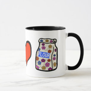 Funny Hippie Peace Liebe Mehl Power Backen Tasse