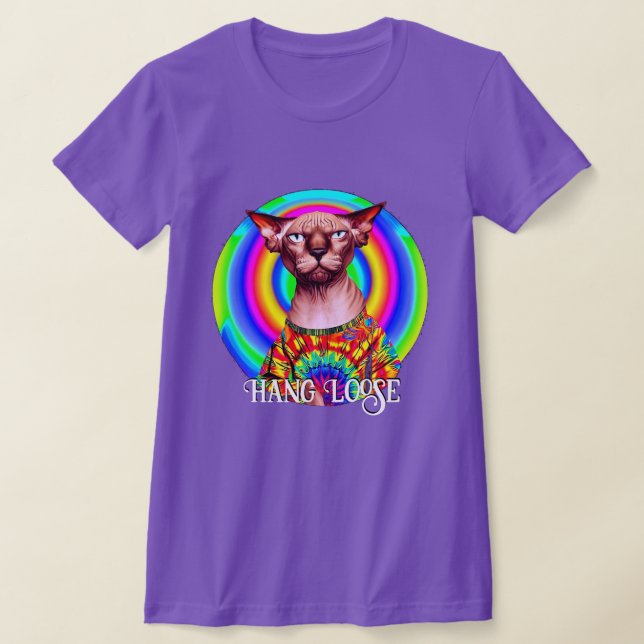 Funny Hippie Sphynx Cat T-Shirt (Ablage )