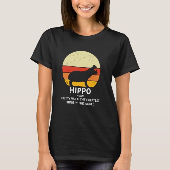 Funny Hippo Animals Definition Hippopotamus T-Shirt (Vorderseite)