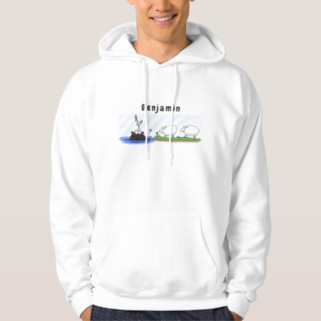 Funny hippo birdie zwei schafe hoodie (Vorderseite)