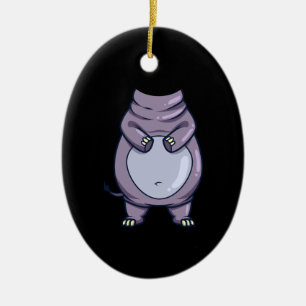 Funny Hippo Body Kopfloses Halloween Mammalkostüm Keramik Ornament