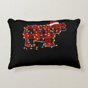 Funny Hippo Weihnachts-Light Matching Family Dekokissen