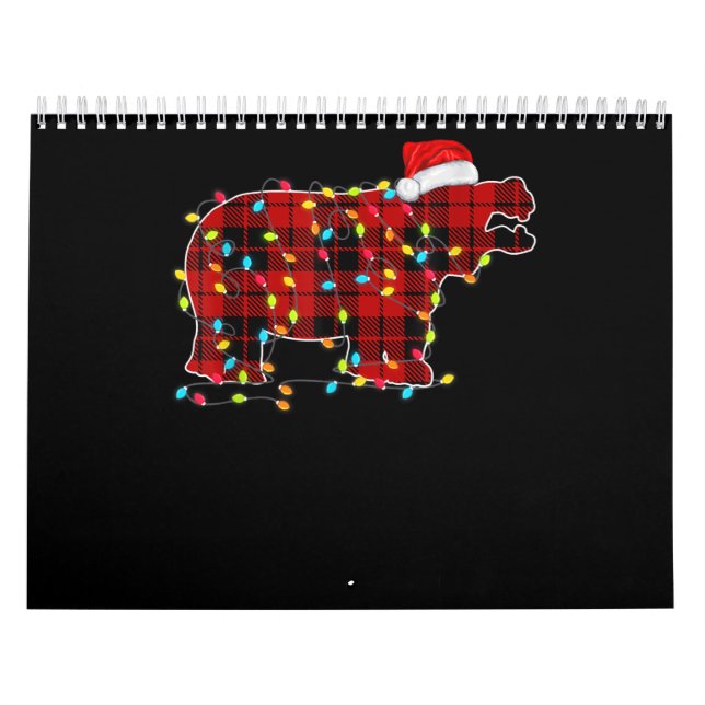 Funny Hippo Weihnachts-Light Matching Family Kalender (Titelbild)