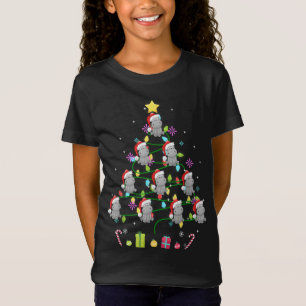Funny Hippo Weihnachtsbaum Farbe LED Licht T-Shirt