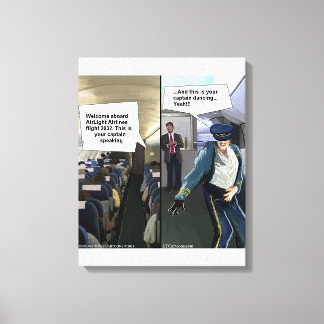 Funny Hipster Airline Pilot Canvas Print Leinwanddruck (Vorderseite)