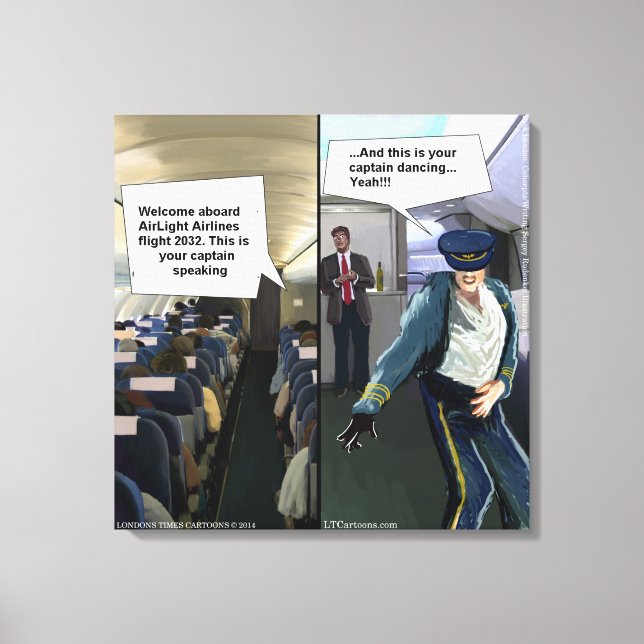 Funny Hipster Airline Pilot Canvas Print Leinwanddruck (Vorderseite)