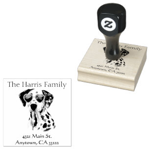 Funny Hipster Dalmation Personalisiert Gummistempel
