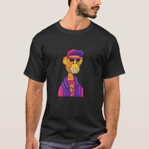 Funny Hipster Monkey Cartoon Illustration Graphic T-Shirt