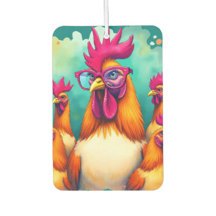 Funny Hipster Réoster Retro Pop Kunst, Dichtung un Autolufterfrischer