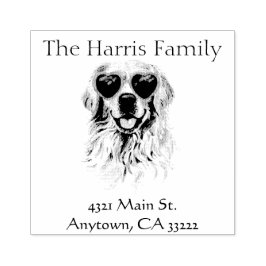 Funny Hipster Retriever Personalisiert Gummistempel