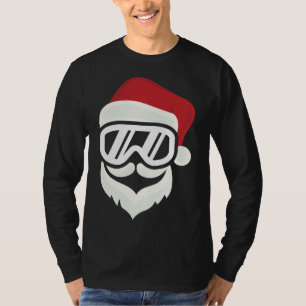 Funny Hipster Santa mit Ski Goggles Snowboard Gif T-Shirt
