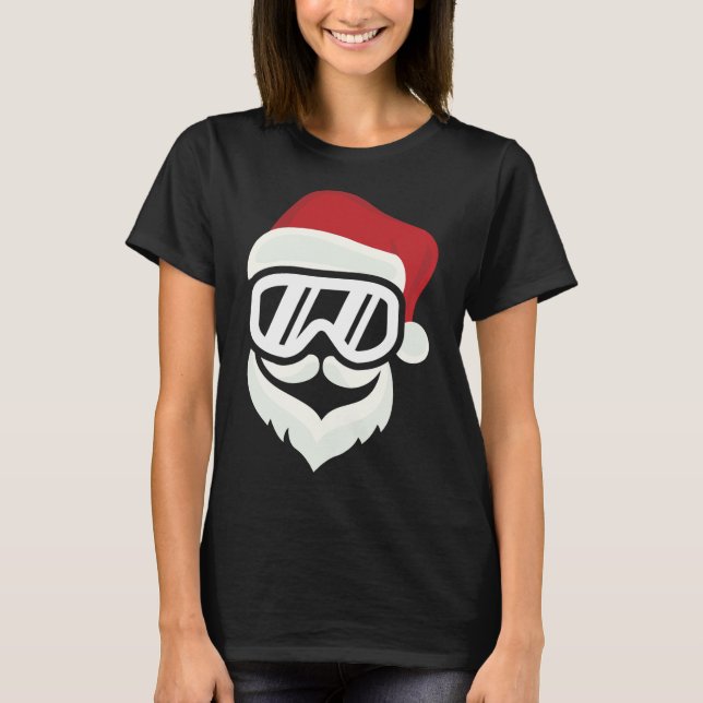 Funny Hipster Santa mit Ski Goggles Snowboard Gif T-Shirt (Vorderseite)