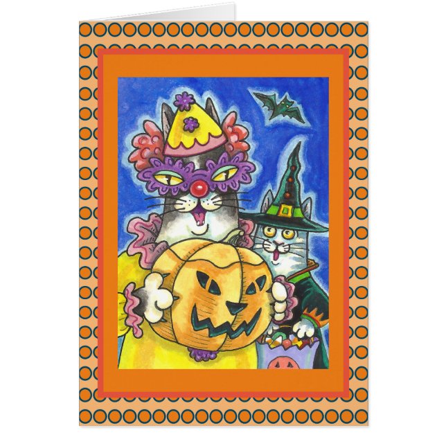 FUNNY HISS N' FITZ HALLOWEEN CATS GREETING CARD V (Vorne)