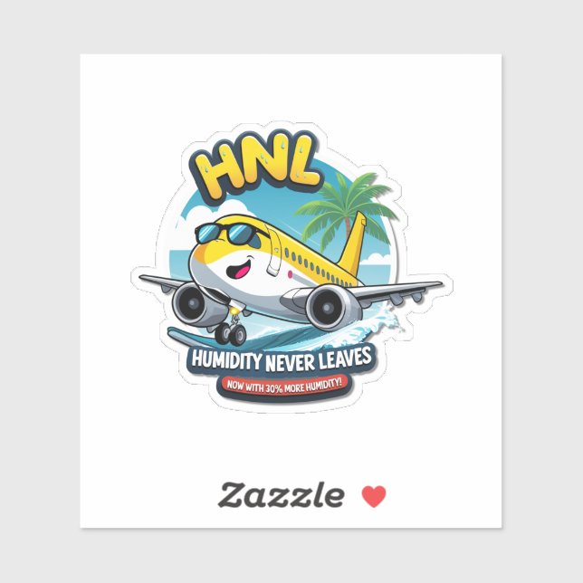 Funny HNL Airport Code Vinyl Aufkleber (Blatt)