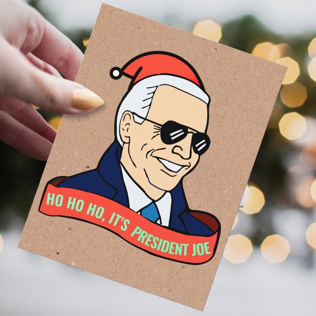 Funny Ho Es ist Präsident Joe Biden Weihnachten Postkarte (Von Creator hochgeladen)