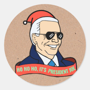 Funny Ho Es ist Präsident Joe Biden Weihnachten Runder Aufkleber