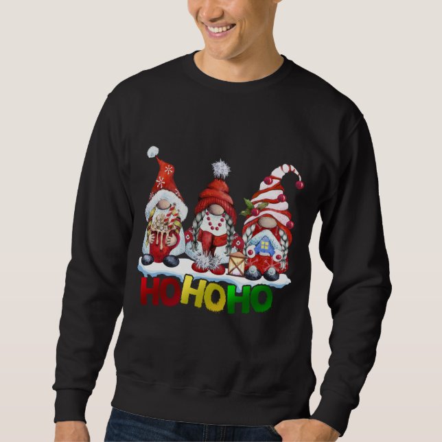 Funny Ho-Ho Gnomes Frohe Weihnachtsfamilie Matchin Sweatshirt (Vorderseite)