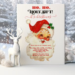 Funny Ho Ho Heiliger Retro Weihnachtsfest Party Einladung<br><div class="desc">Funny Retro Santa Face Party Einladung. Features Aquarell Santa Head. Alle Formulierungen können geändert werden! Ideal für ein Party zum Abendessen für die Freunde oder Mitarbeiter für die Ferien oder Ihr jährliches Weihnachtsfest Party. Weitere Änderungen finden Sie unter Anpassen dieser Vorlage. Am unteren Rand sehen Sie "Gewollt, um dieses Design...</div>