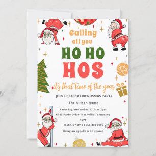 Funny Ho Ho Ho Friendsmas Weihnachts-Party Einladung