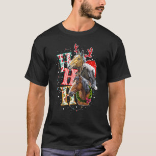 Funny Ho Ho Ho Horse Rentier Weihnachtspferd Xma T-Shirt